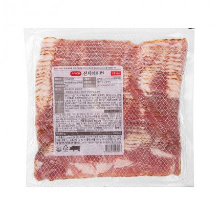 에쓰푸드 전지베이컨 2.3mm 500g 냉동 돼지고기 토핑