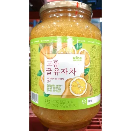 유자차(고흥 2kg) 꿀유자차 허니시트론 TEA 유리병 액상