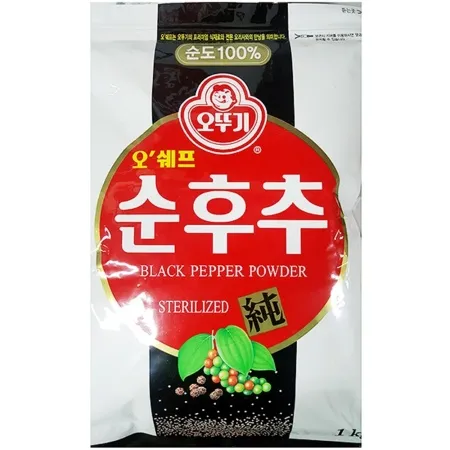 오쉐프 순도 100% 흑후추분 후춧가루 분말 순후추가루(오뚜기 1kg)X10 이미지
