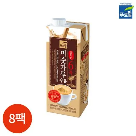 푸르밀 꿀이든 6곡 미숫가루 우유 750ml x8팩 업소용