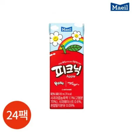 매일 피크닉 사과 200ml x 24팩 업소용