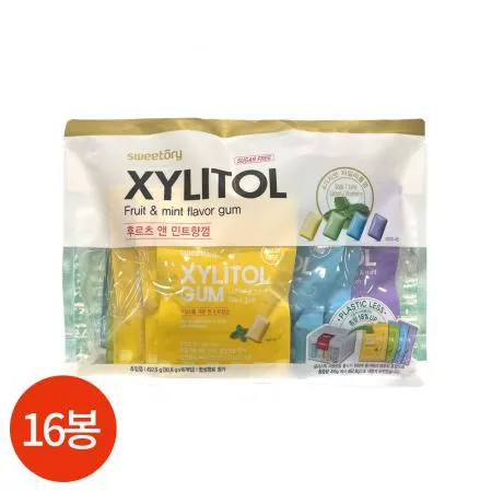 스위토리 자일리톨 후르츠 민트향 껌 30.8g x 16봉 업소용