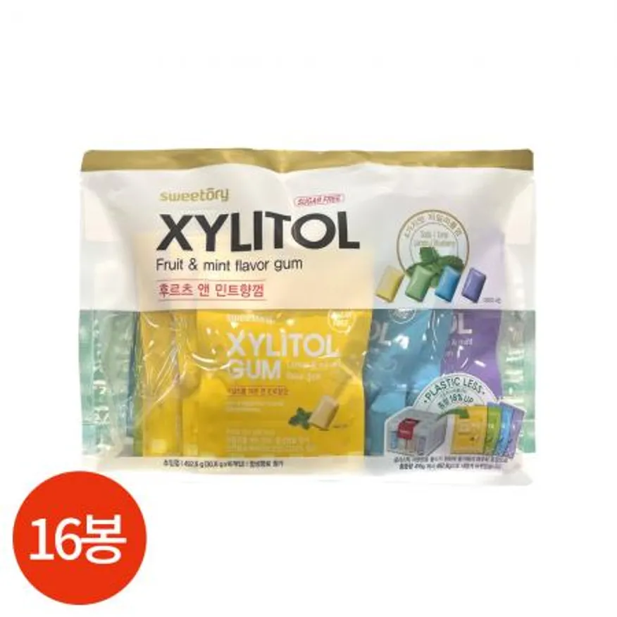 스위토리 자일리톨 후르츠 민트향 껌 30.8g x 16봉 업소용 이미지