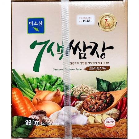 미소찬 쌈장 14kg 7색 양념 전통 발효 숙성 업소용