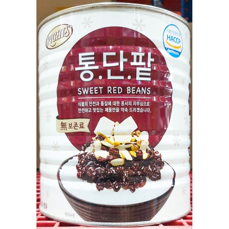 리치스 빙수 팥 3kg X6 원형 보존 앙금 디저트 하우스 카페 매점 업소용
