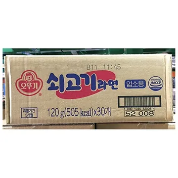 쇠고기라면 덕용(오뚜기 30봉) 업소용 라면