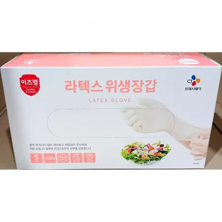 라텍스장갑 (이츠웰 아이보리 소 100입) 업소용 배달용 가정용