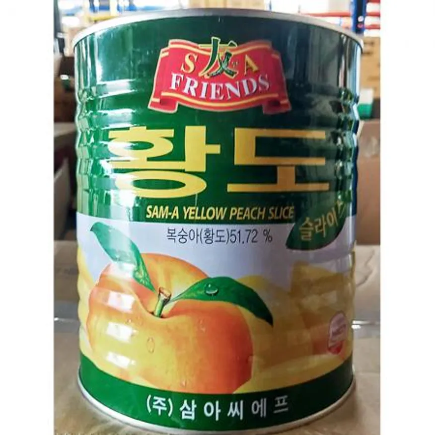 삼아 황도 통조림 황도 캔 과일 통조림 황도 슬라이스 복숭아 병조림 2.95Kg 6개 이미지