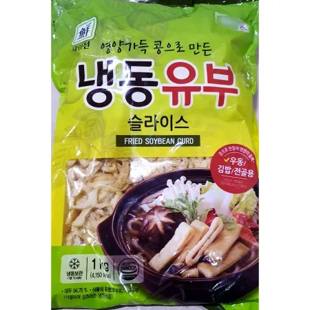 대림 슬라이스 유부 1kg 업소용 냉동유부 전골 우동 고명