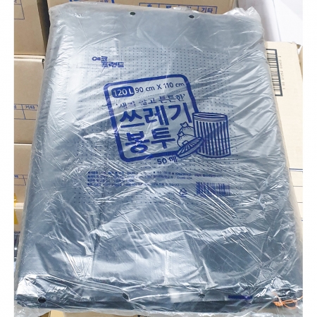 에코프랜드 쓰레기봉투 검정색 120리터 90x110cm 50매 분리수거 비닐봉투 이미지