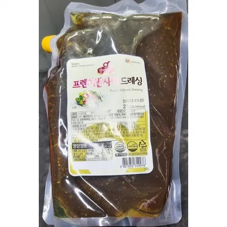 쉐프원 프렌치 발사믹 드레싱 2kg 양념 야채 샐러스 소스 파우치 이미지