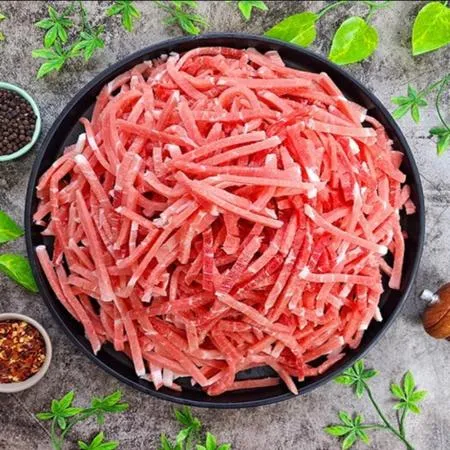 국내산 돼지 후지 뒷다리 8mm채설기(잡채유슬) 500g 업소용