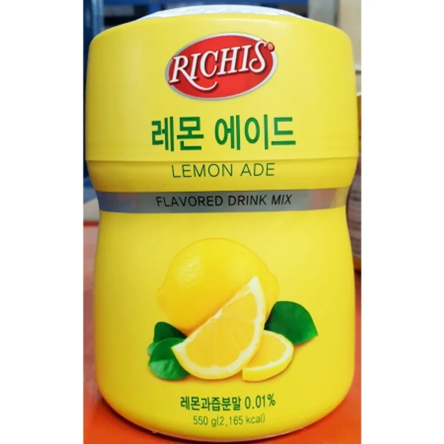 리치스 레몬에이드 가루 550g 1개 카페 에이드 청량 레몬가루 네모네이드 업소용 이미지