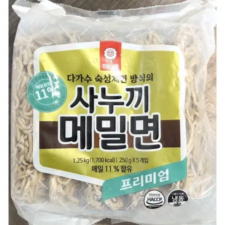 천일식품 사누끼 메밀면 250g x5입 1.25kg X6 업소용 냉동 메밀사리면