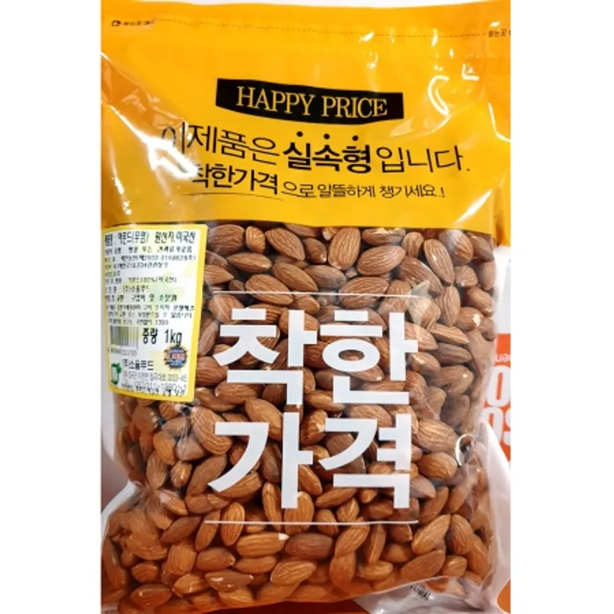 맛깔 아몬드 1kg X12 구운 무염 볶음 견과류 간식용 업소용 이미지