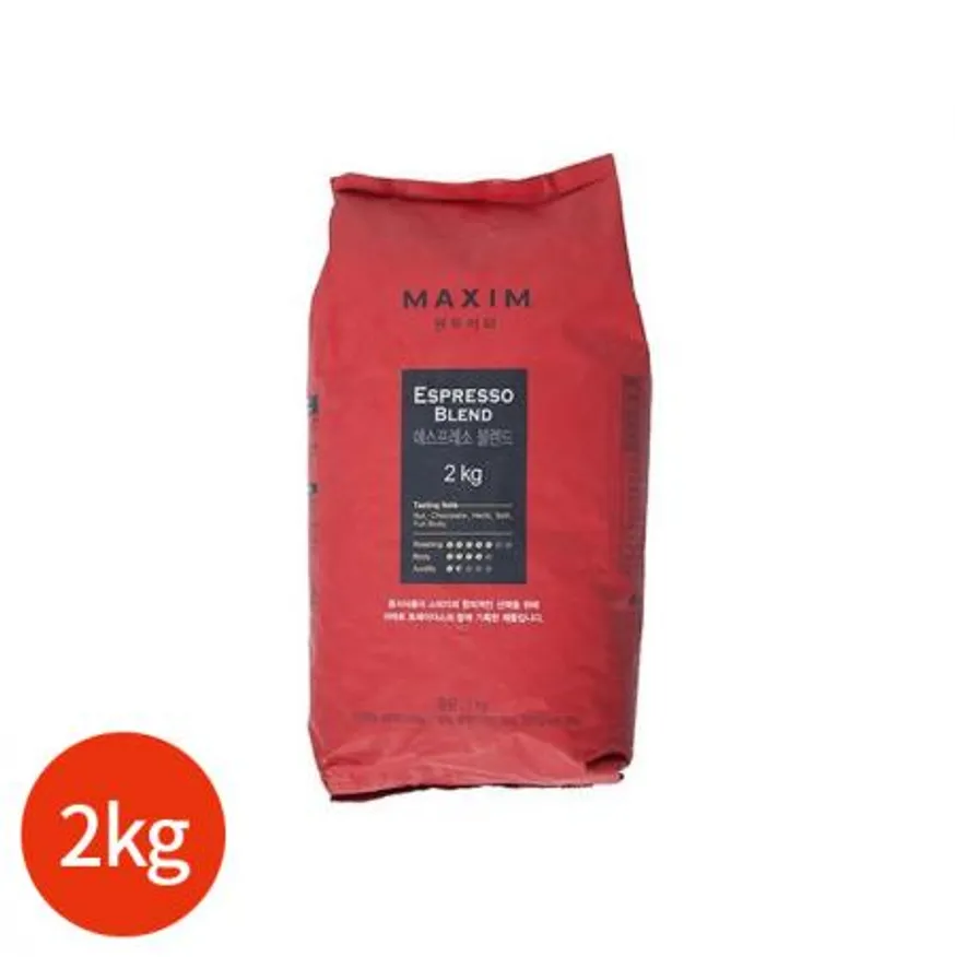 동서 맥심 원두커피 에스프레소 블렌드 2kg 업소용 이미지