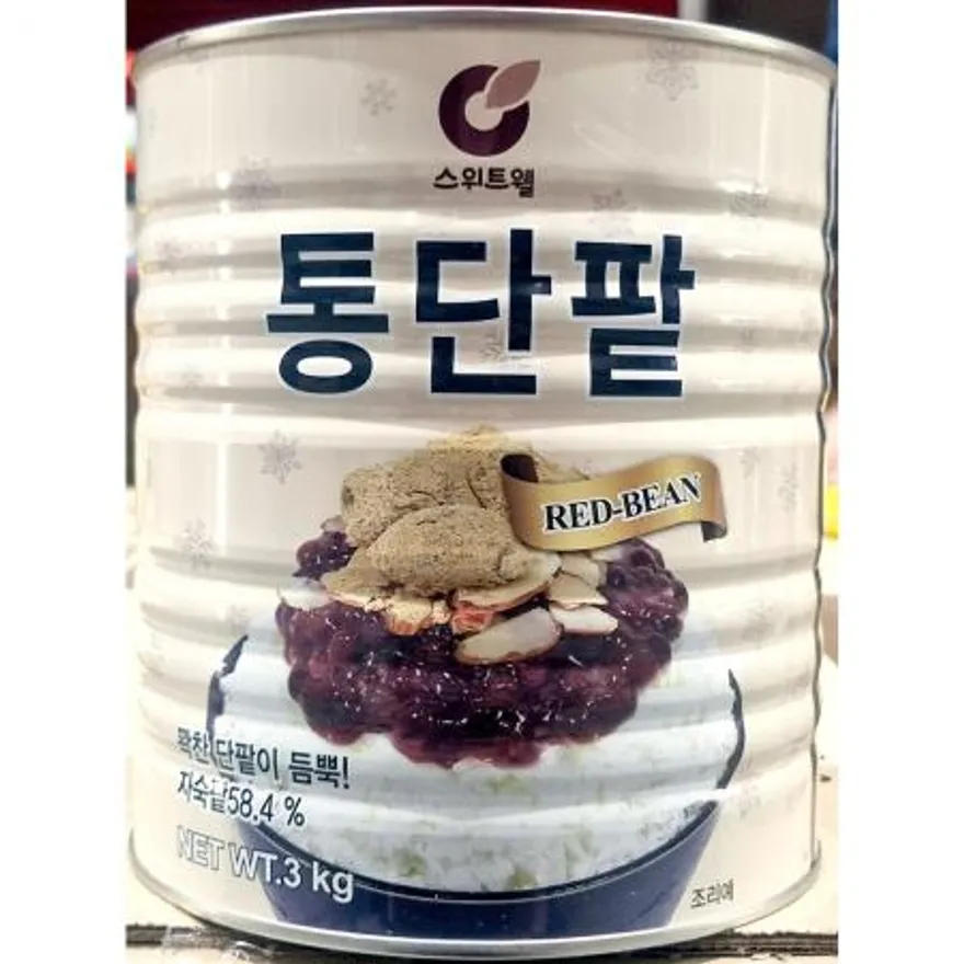 스위트웰 팥빙수 3kg 빙수팥 통조림 통단팥 대용량 업소용 이미지