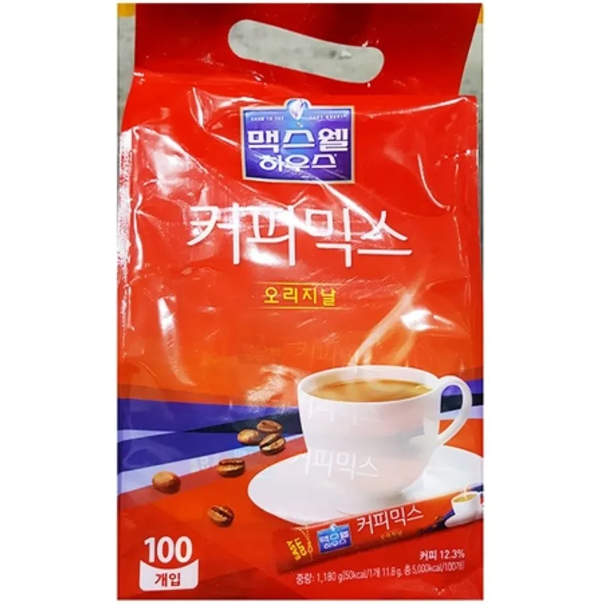맥스웰 일회용 커피 믹스 100T X8 풍미 농축 사무실 키친 휴게 하우스 업소용 이미지