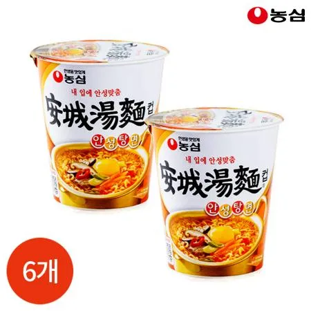 농심 안성탕면 컵라면 66g x6개 업소용