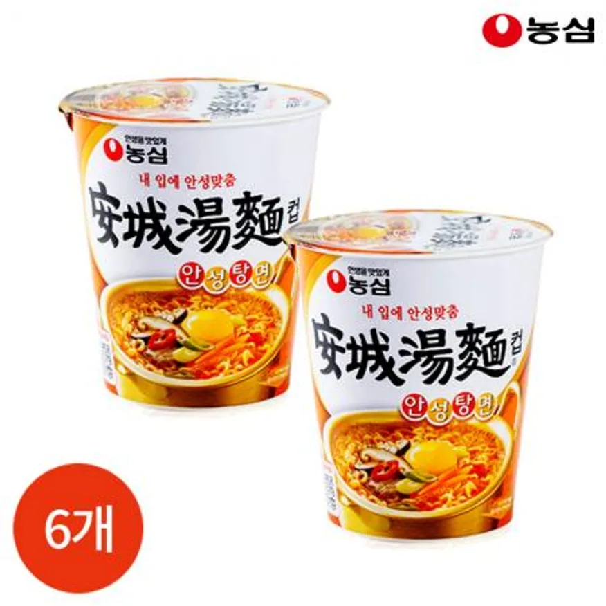 농심 안성탕면 컵라면 66g x6개 업소용 이미지