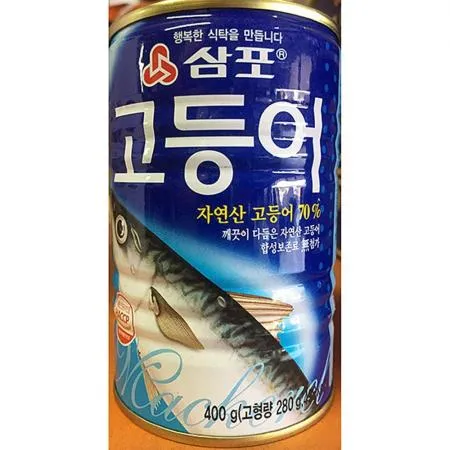 삼포 고등어 통조림 400g X24 원형 보존 김치 찜 집 백반 식당 업소용