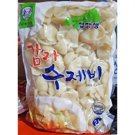 송학 감자 수제비 2kg X6 탄력 유지 면 요리관 매운탕 전골 본가 업소용