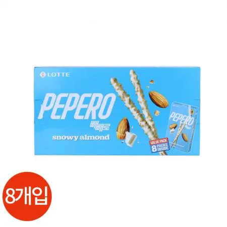 롯데 빼빼로 스노위 아몬드 32g X8개