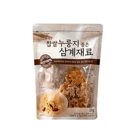 산들 찹쌀누룽지삼계탕재료세트(티백포함 220g/EA)/국내산