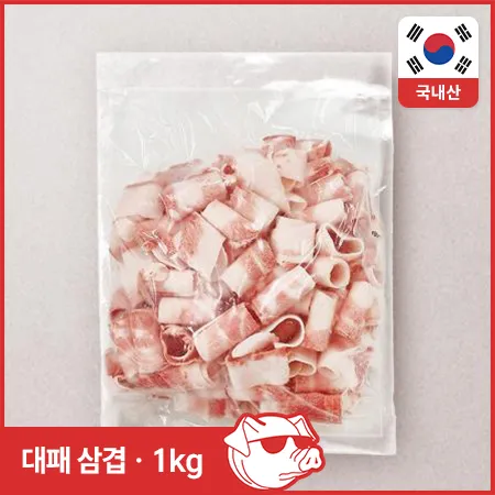 ♥정육특가♥ 국내산 대패 삼겹(2mm 롤말이 1kg/EA) 구이용