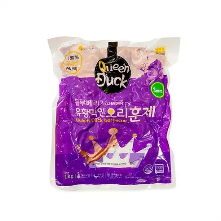 퀸덕 얇은훈제오리(블루베리유황먹인_무항생제_3mm슬라이스_ 1Kg/EA)