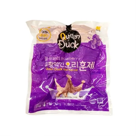 퀸덕 훈제오리(블루베리유황먹인_무항생제오리로만든_슬라이스 1Kg/EA)