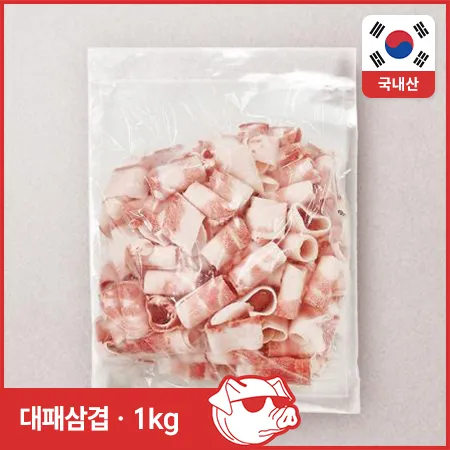 ♥정육특가♥ 국내산 대패 삼겹(1.5mm 롤말이 1kg/EA) 구이용