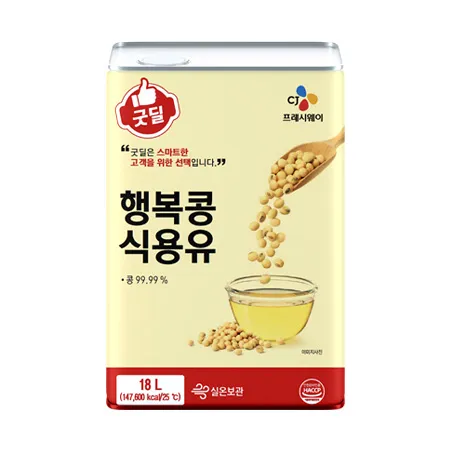 ★초특가★ 굿딜 행복콩식용유(18L_콩식용유 16.5Kg/EA) 대두유 이미지