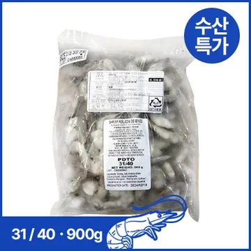 ♥수산특가♥생칵테일새우(꼬리가 있는 새우 PDTO_31/40 페루산 900g/EA) 냉동새우 새우