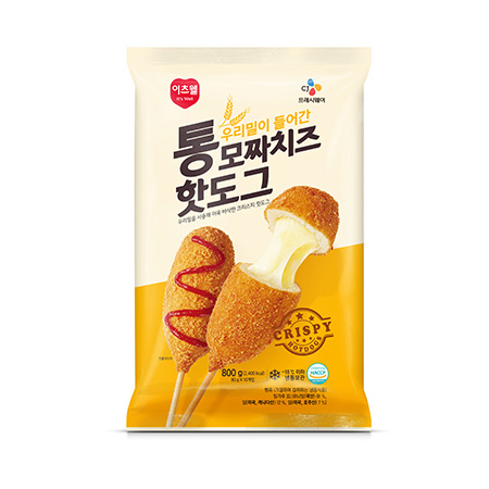 이츠웰 우리밀크리스피통모짜치즈핫도그(80g*10입 800g/EA)