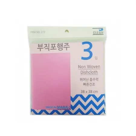 크린업 부직포행주(삼색_38*38cm_3입 EA)