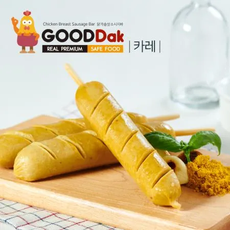 [굳닭]  닭가슴살 소시지바(핫바) 5종_15팩(오리지널3, 고구마3, 청양고추3, 카레3, 훈제3) 다이어트 캠핑 간편식 다이어트 밀키트 술안주 야식 간식 디저트 술안주 원팩 이미지