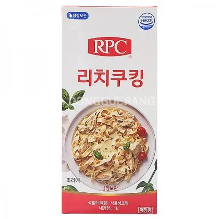 RPC 리치 쿠킹크림 식물성 크림 1L 베르사띠 휘핑크림 대체용 저렴이 이미지