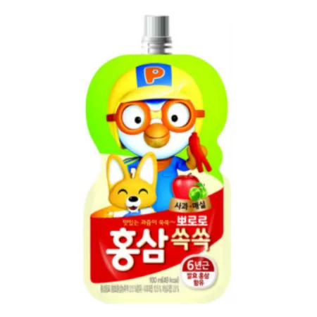 뽀로로 홍삼 쏙쏙 사과 매실 1BOX 100ML X 10개입 팔도