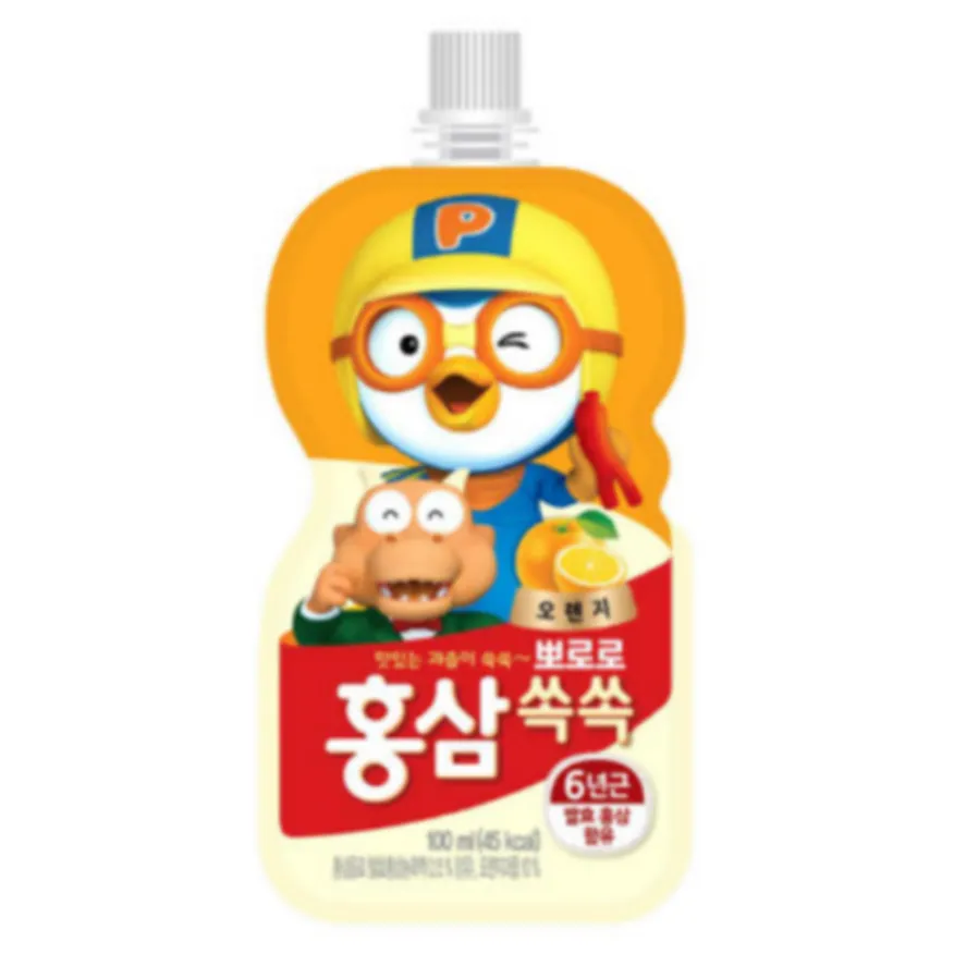 뽀로로 홍삼 쏙쏙 오렌지 1BOX 100ML X 10개입 팔도 이미지