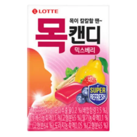 목캔디 믹스베리 케이스 38G 롯데제과