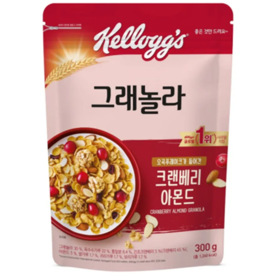 크랜베리 아몬드 그래놀라 300G 켈로그 이미지