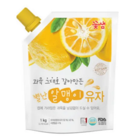 별난 알맹이 유자 원액 1KG 꽃샘