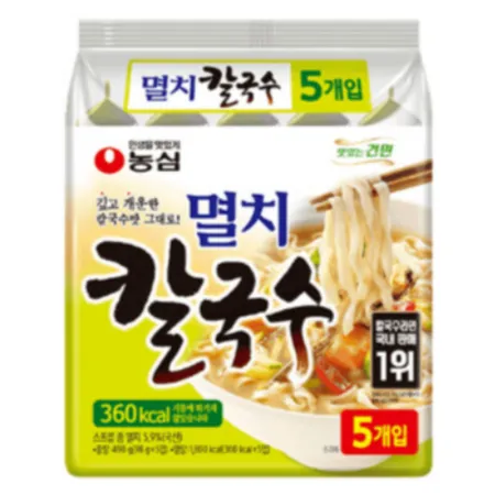멸치 칼국수 멀티팩 98G X 5개입 농심 이미지