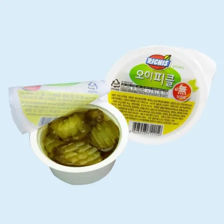 모두닭집 소용량 일회용 리치스 오이피클 80g 28개 낱개포장 슬라이스 피클 배달용 컵피클