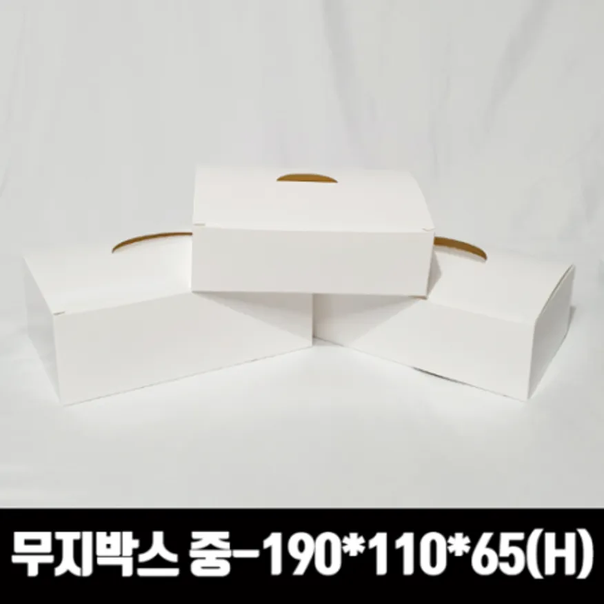 특가 화이트지 무지 크라프트 치킨박스 중 7/8호 한마리 200매 상자 닭강정 포장용기 이미지