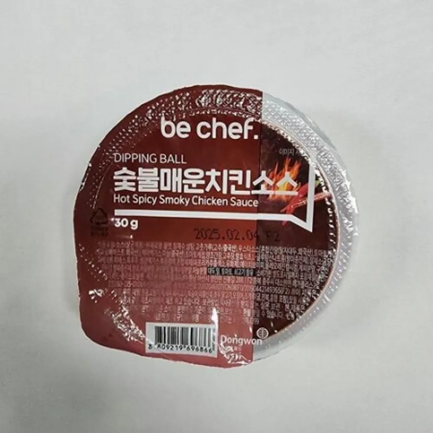 동원 홈푸드 비셰프 디핑소스 일회용 숯불매운치킨소스 32개 디핑볼 이미지