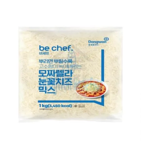 동원 홈푸드 비셰프 모짜렐라 눈꽃치즈믹스 1kg 엔젤헤어 눈꽃치즈