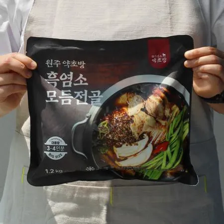 ★무료배송/재구매↑★[12인분] 원주 흑염소 전문점 잡내없는 흑염소 전골 1200g * 4