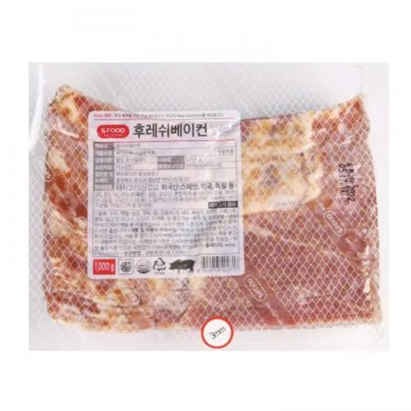 에스푸드 S-food 냉동 후레쉬 베이컨  1kg★